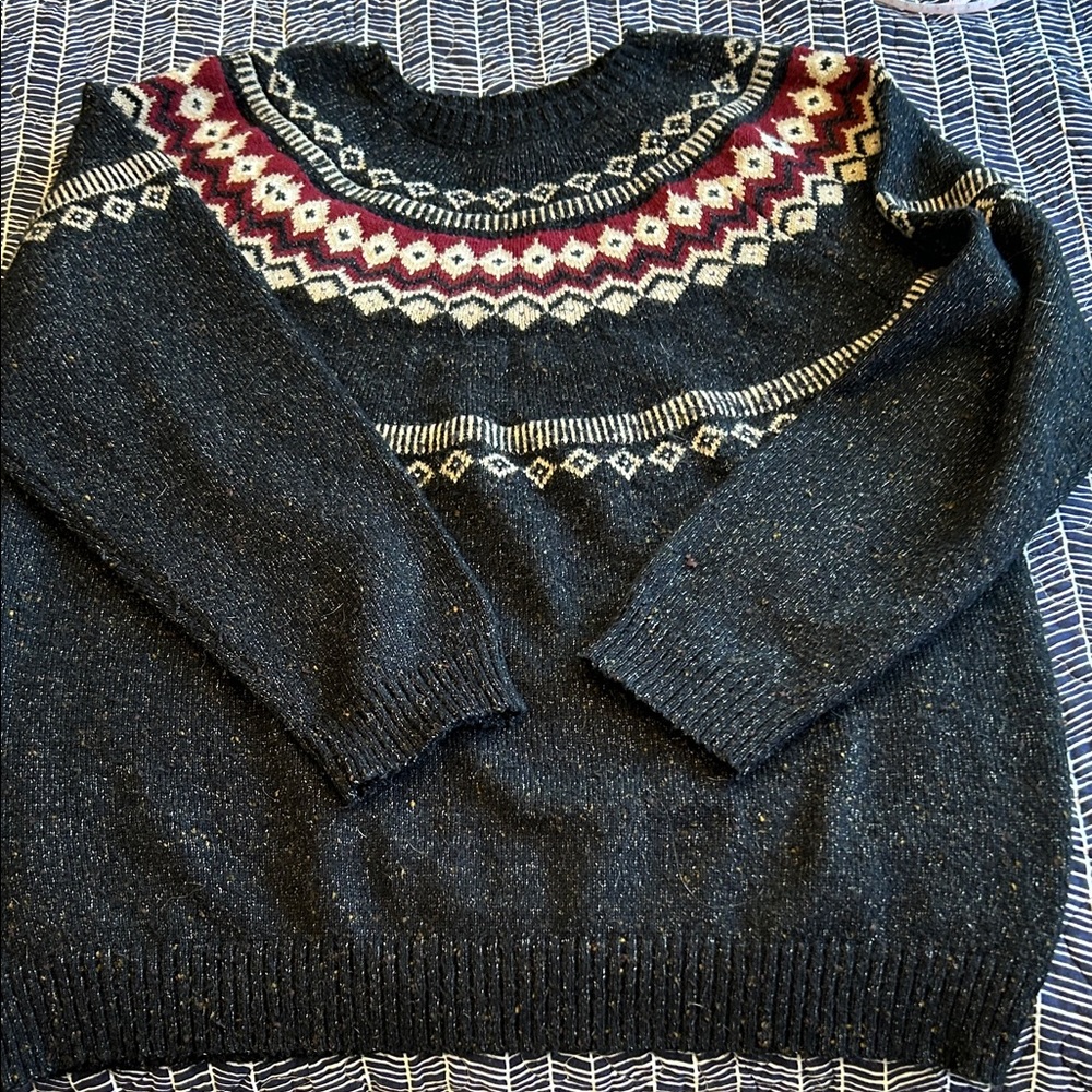 Original Weatherproof Vintage Navy and Cream Knit Sweater